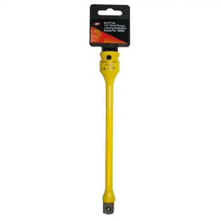 Yellow 1/2 inch drive torque limiting extension bar with powder coat finish