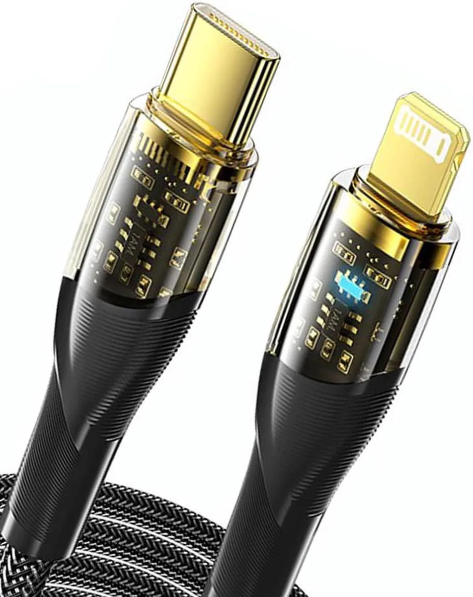 SMUGDESK SMUGDESK USB-C to Lightning Cable 3.3ft Transparent Shell 29W 3A — product photo