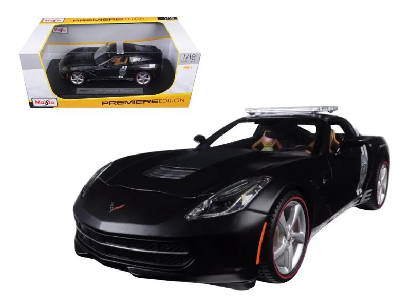 Maisto Maisto 36212 2014 Chevrolet Corvette C7 Stingray Police Matt Black 1:18 Diecast Vehicle — product photo
