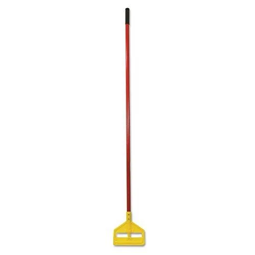 Red 60-inch mop handle with side-gate connector and thumb wheel