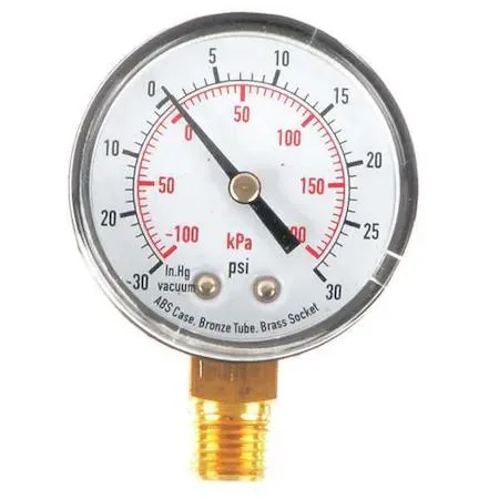 Value Brand Value Brand Compound Gauge Test 2 In -30 to 0 to 30 in Hg/psi — product photo