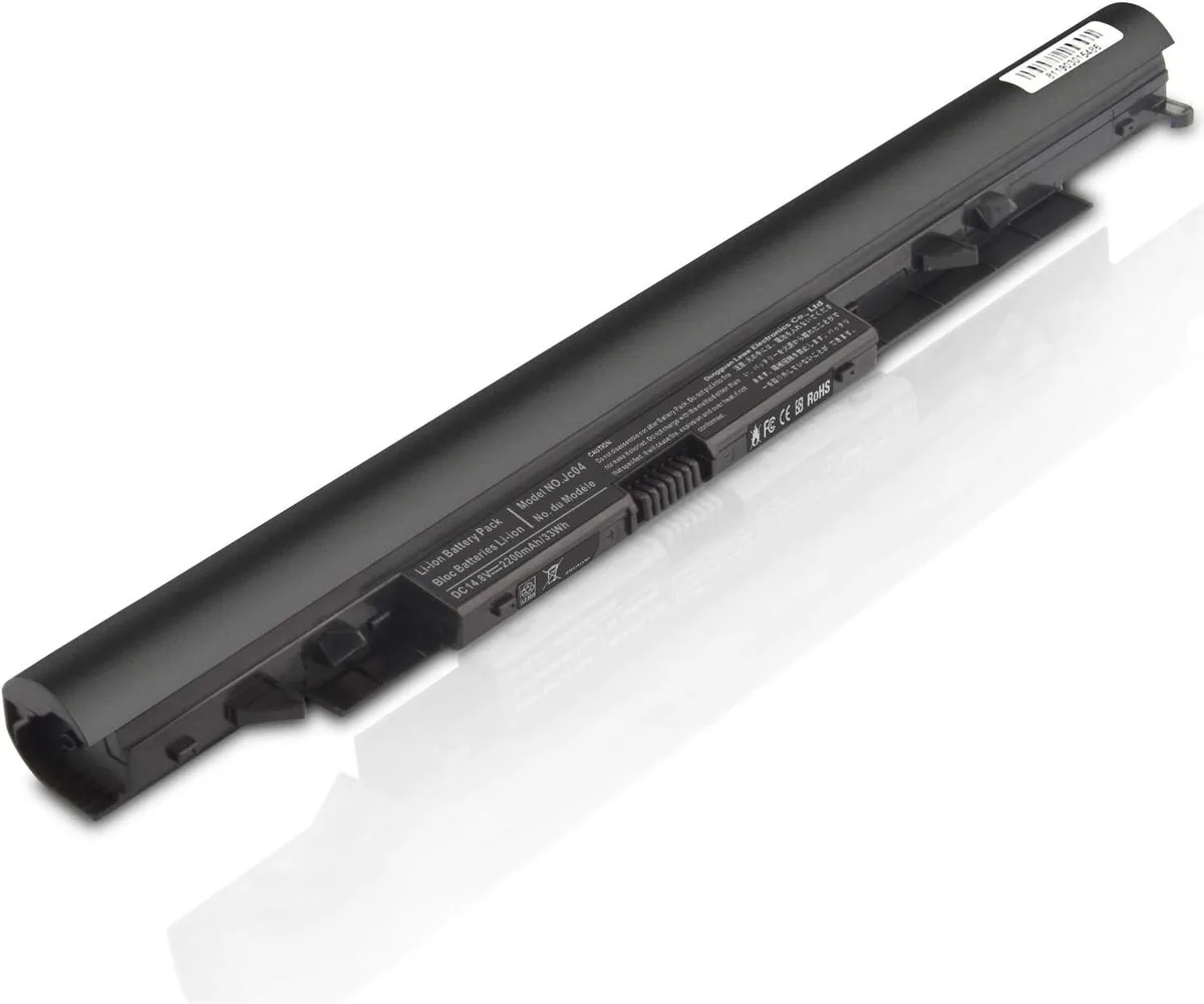 Rectangular black laptop battery with label showing 3-cell 11.1V 2200mAh