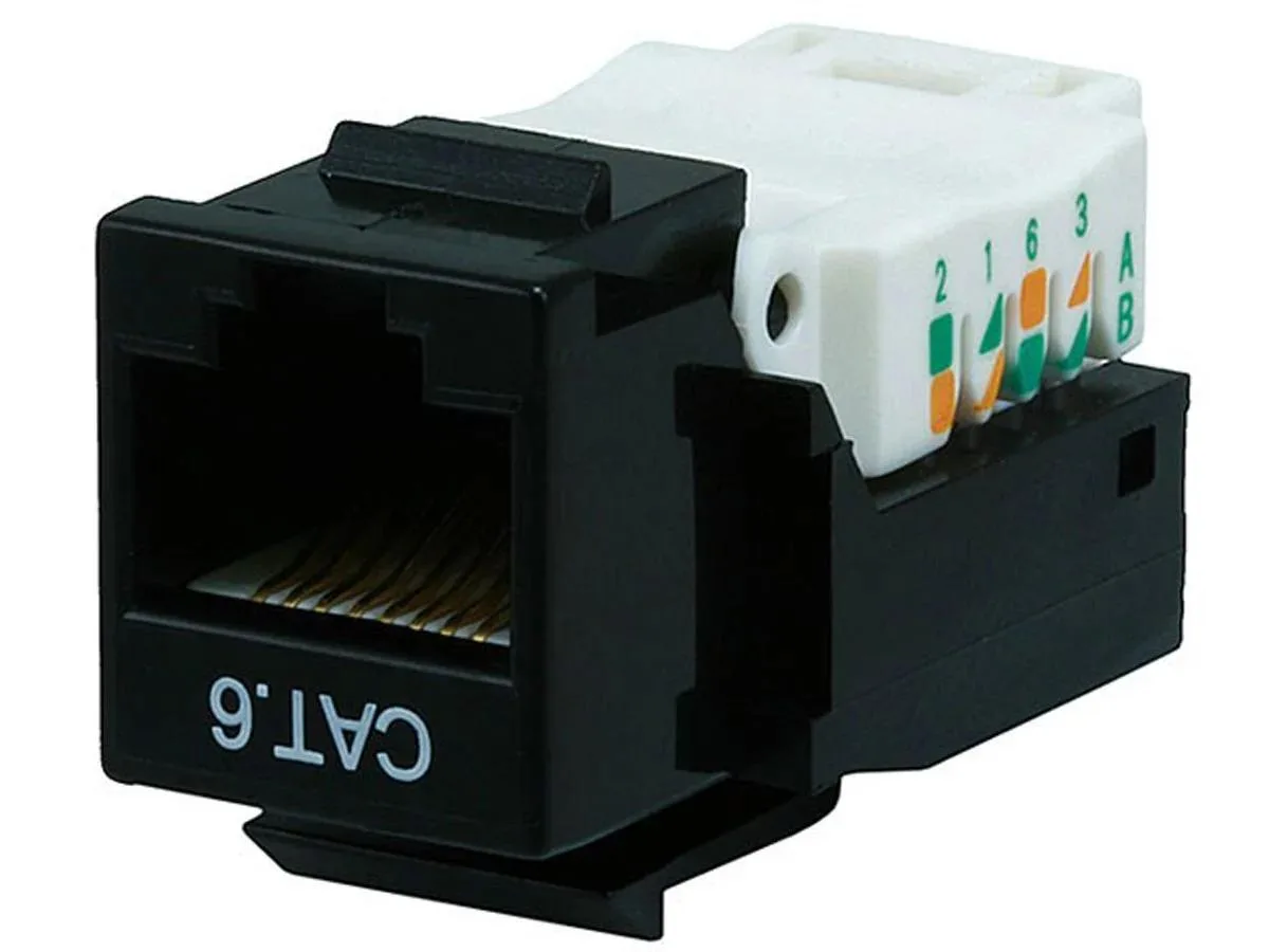 Monoprice Inc. Monoprice 101039 Cat6 RJ45 Toolless Keystone Jack 22-24AWG Solid Wire Black — product photo