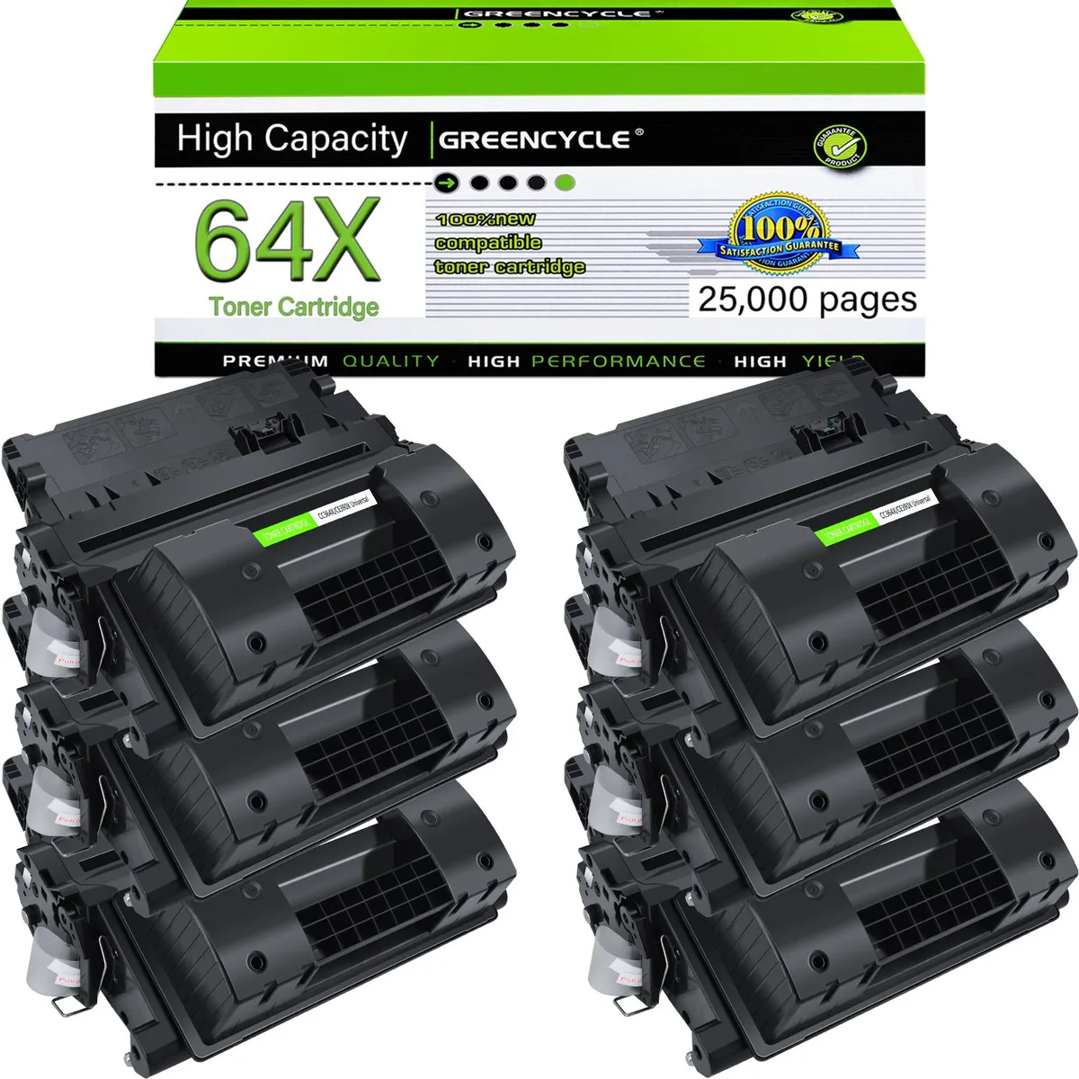 GREENCYCLE GREENCYCLE CC364X Black Toner Cartridge 6 Pack 25000 pages — product photo