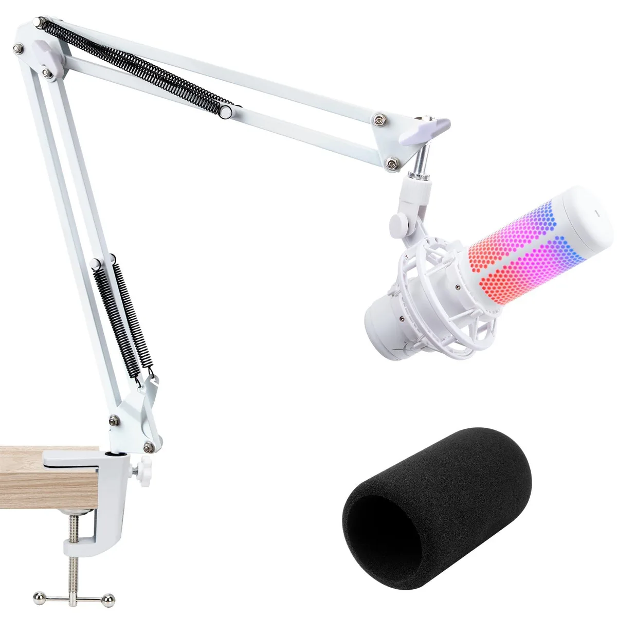 SUNMON White Boom Arm for HyperX QuadCast S 26.8in 0.53kg — product photo