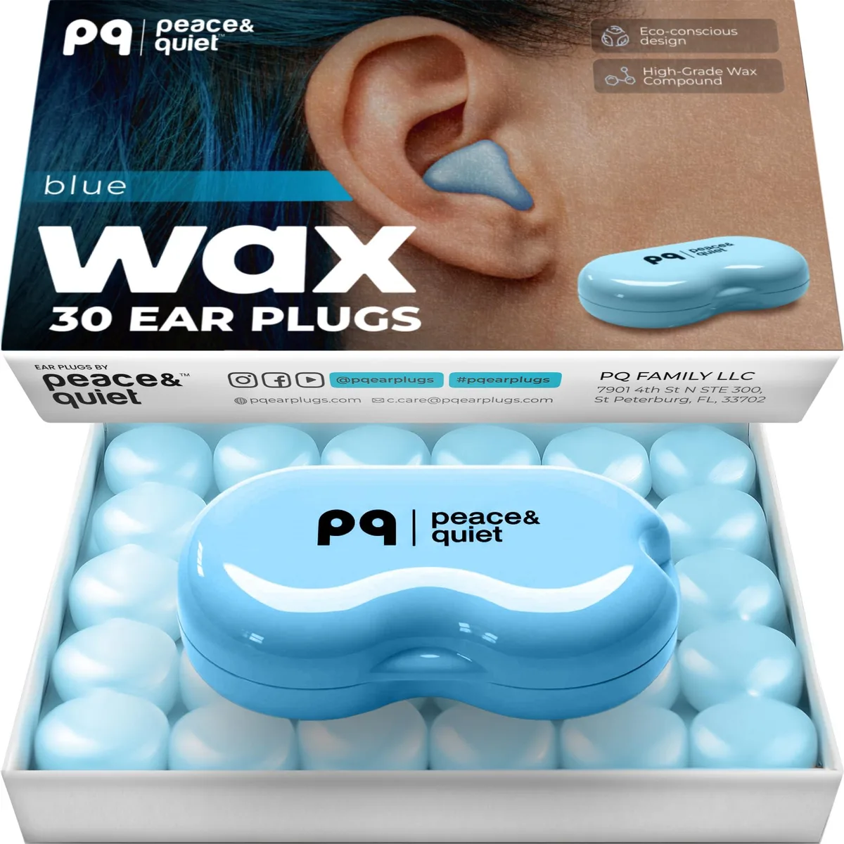  Peace&amp;Quiet 28Bl In-Ear Ear Plugs Blue 30 Count 27 dB — product photo