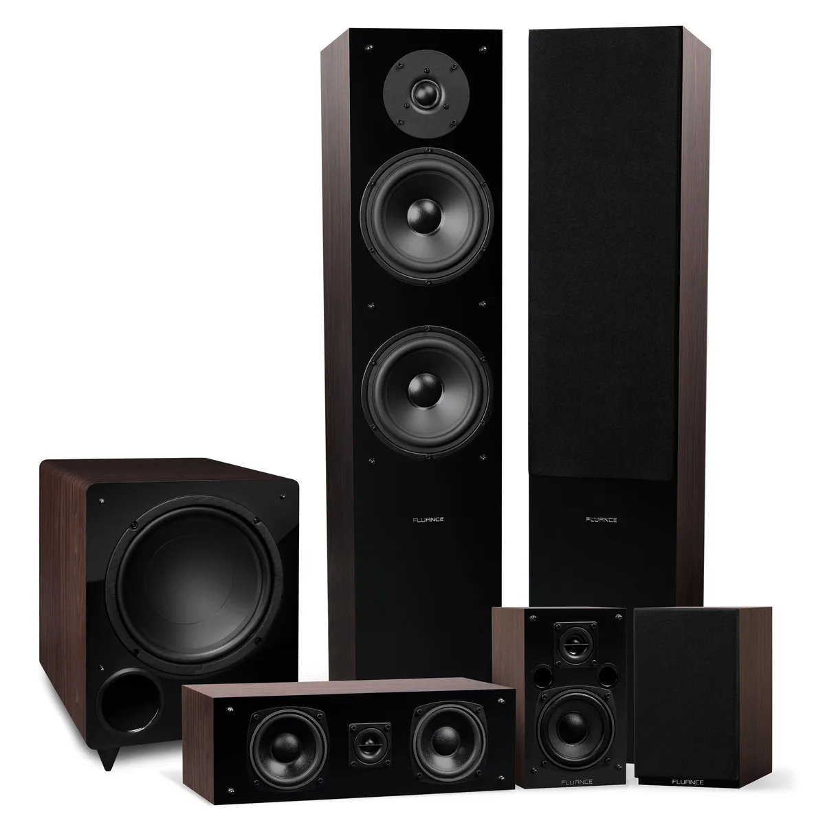 Fluance Fluance Elite 5.1 Home Theater Speaker System Walnut SX51WR — product photo