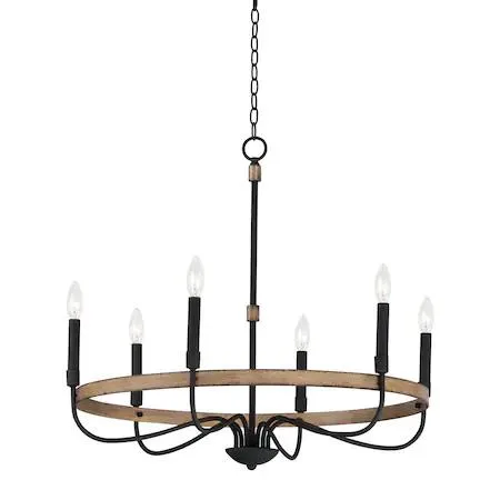 Maxim Mfg. Maxim Mfg. 14446DWBK Franklin 6-Light Chandelier — product photo