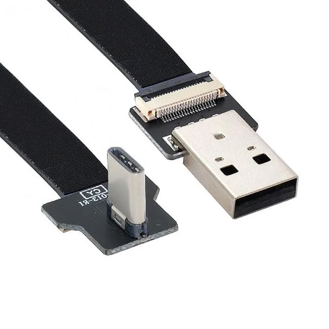 xiwai xiwai Right Angled USB 2.0 Type-A to USB-C Flat Slim FPC Cable 10-200cm — product photo