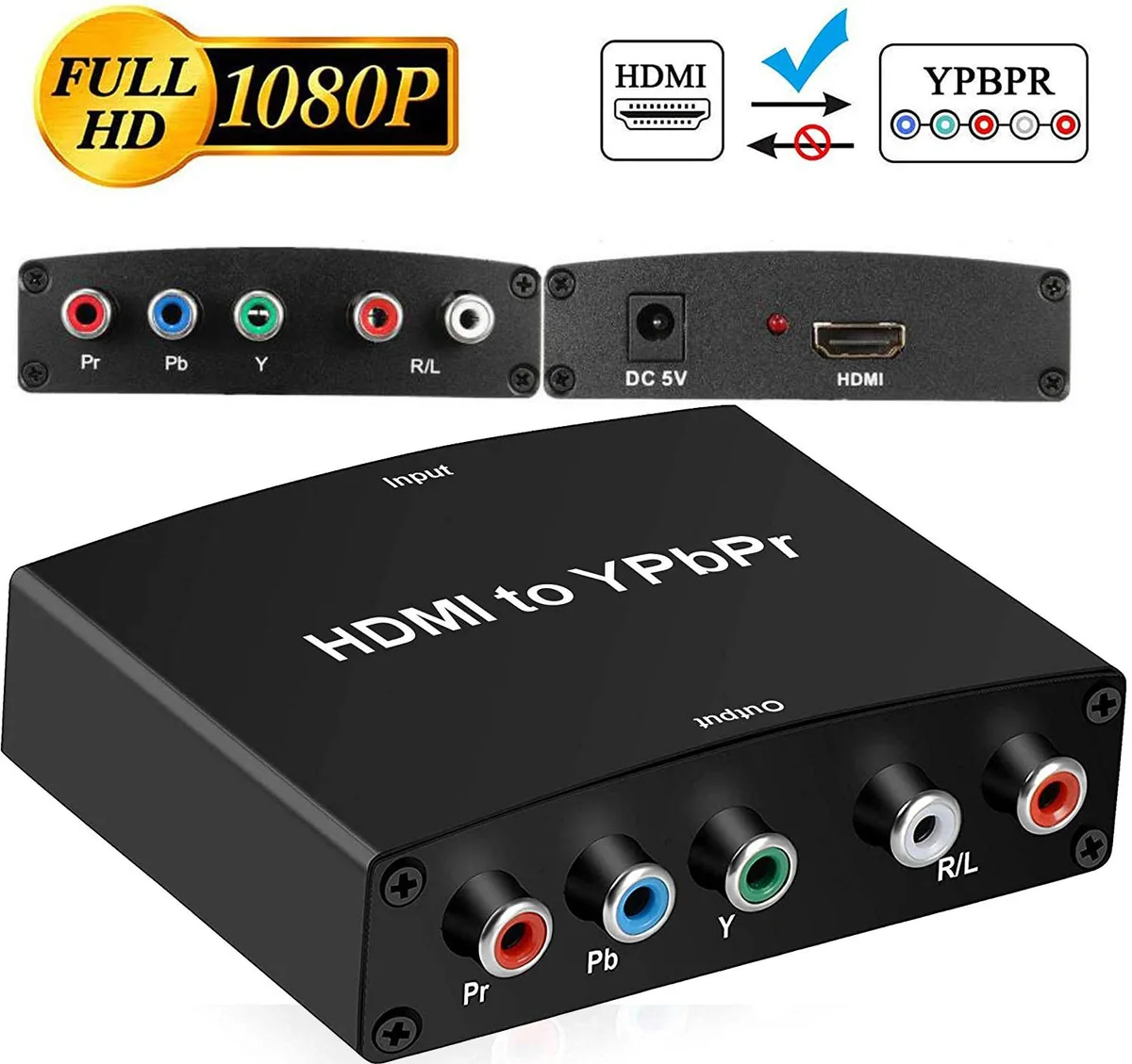 Jansicotek Jansicotek HDMI to Component YPbPr 5RCA Adapter Converter 1080p — product photo