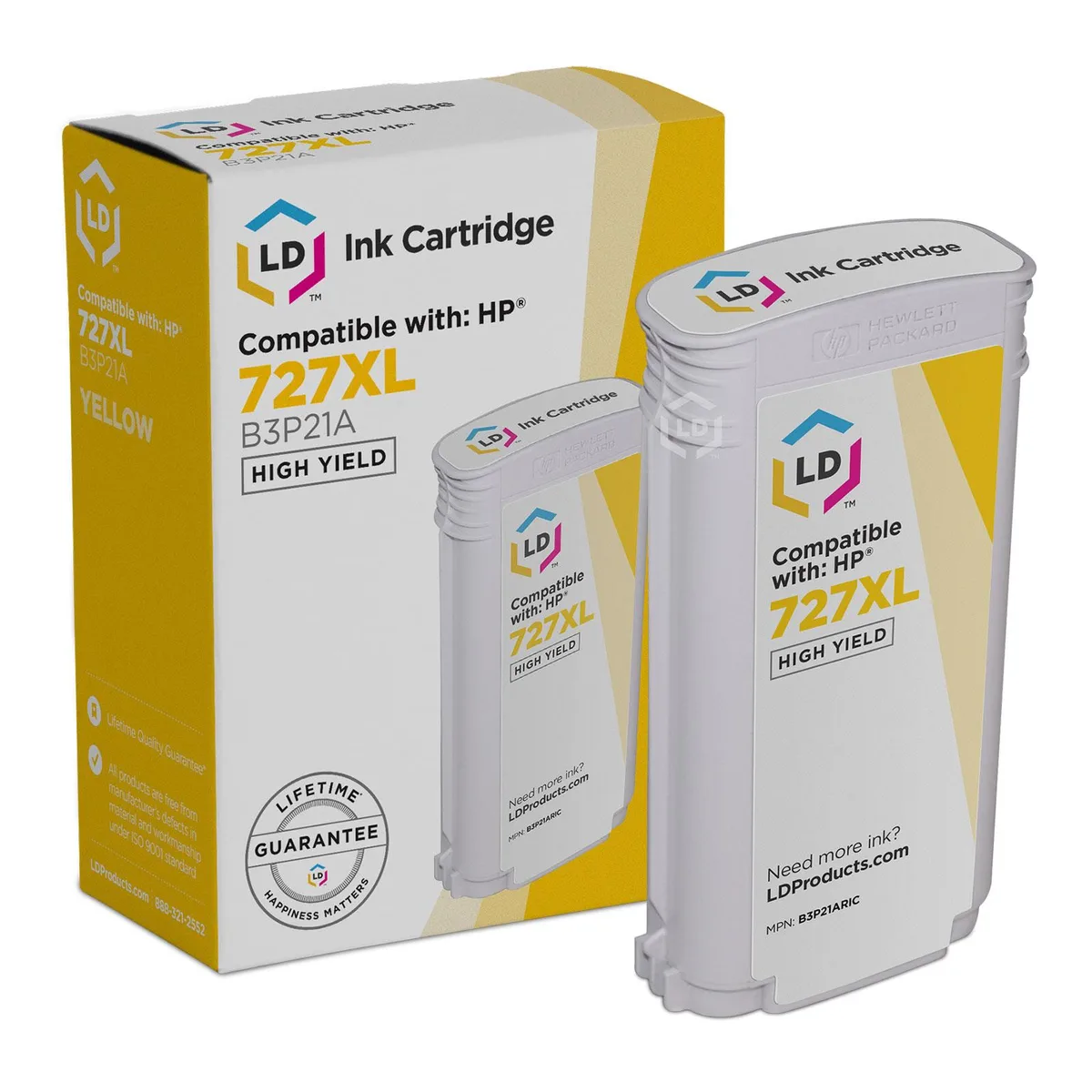 LD Products LD Products HP 727XL B3P21A High Yield Yellow Ink Cartridge — product photo
