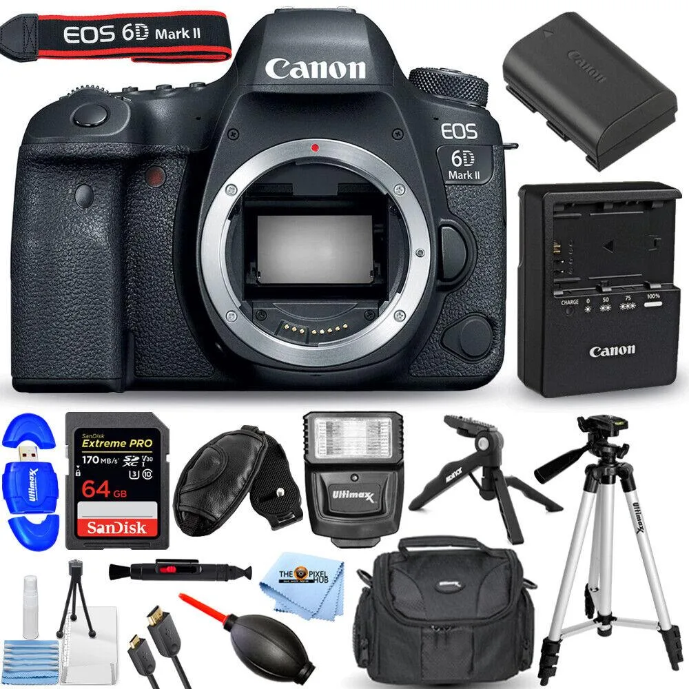 Canon International Canon EOS 6D Mark II DSLR Camera Body Only 64GB Flash Tripod Kit — product photo