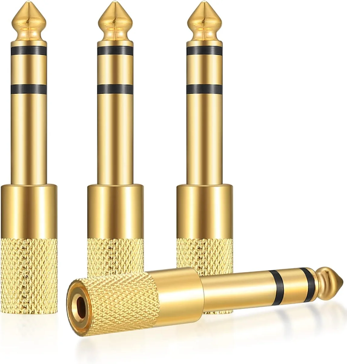 MYDply MYDply 6.35mm Male to 3.5mm Female Stereo Audio Adapter Gold Plate 4 Pcs — product photo