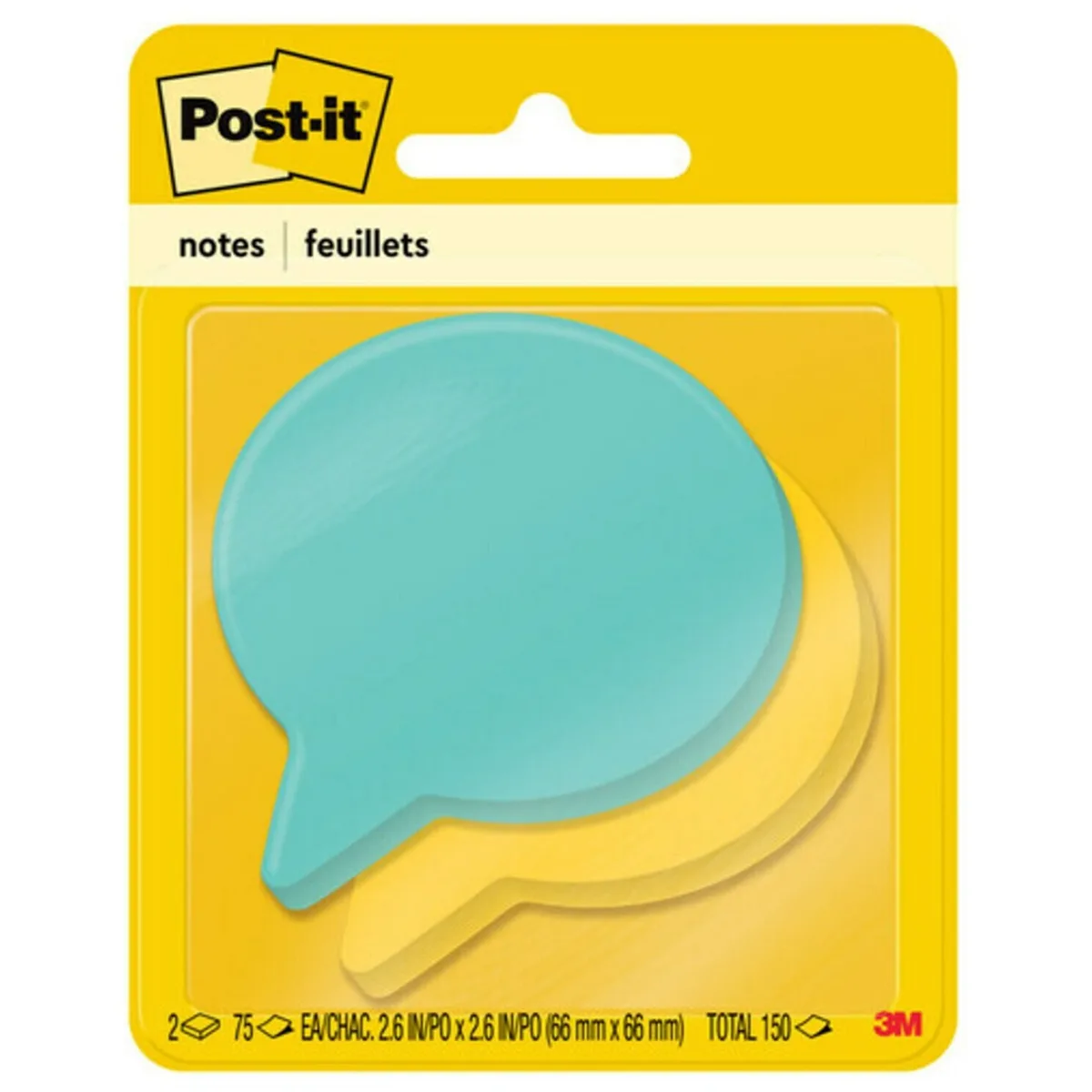 Assorted yellow and blue thought-bubble sticky note pads