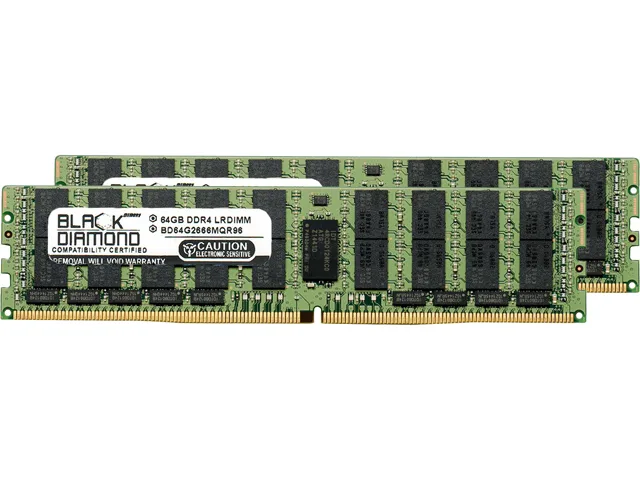 Black Diamond Memory Black Diamond Memory BD64GX22666MQR96 128GB (2 x 64GB) DDR4 2666 ECC Registered server RAM — product photo
