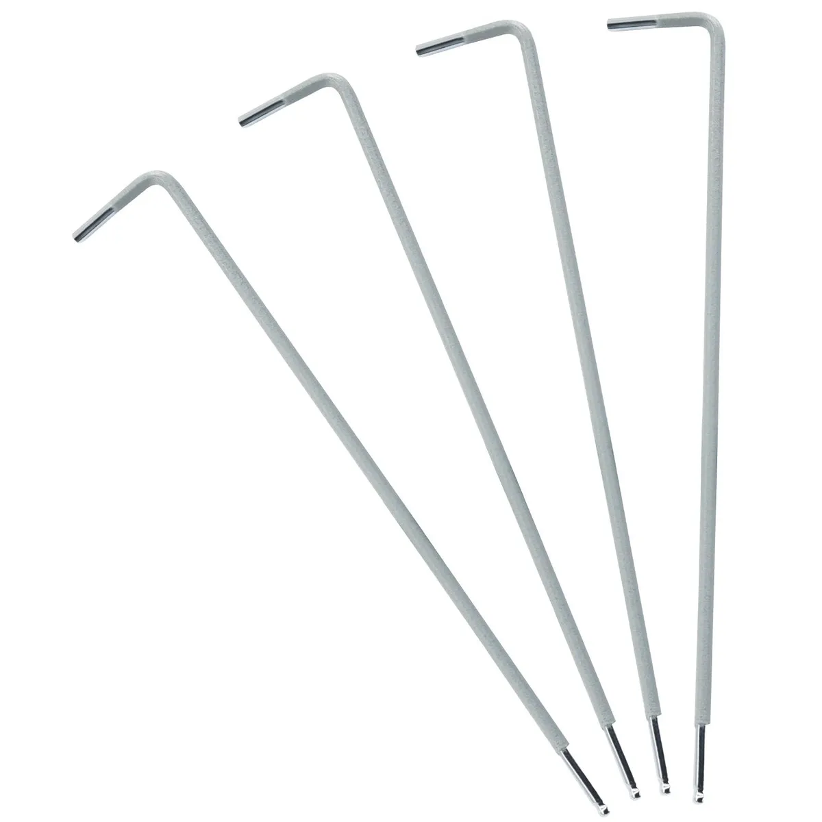 Four gray 1.5mm ball-end hex keys in L-shape, 90mm long
