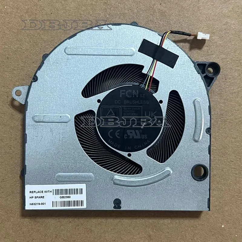 Small rectangular laptop cooling fan with black plastic housing and visible blades