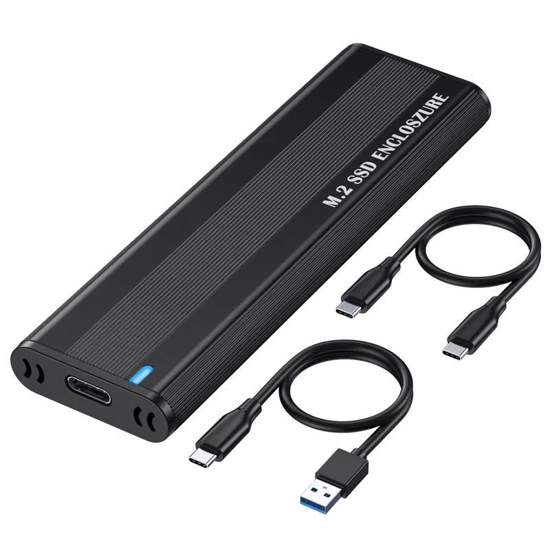HANNORD HANNORD M.2 NVME SATA SSD Enclosure USB 3.1 Gen 2 10Gbps Aluminum Black RTL9210B — product photo
