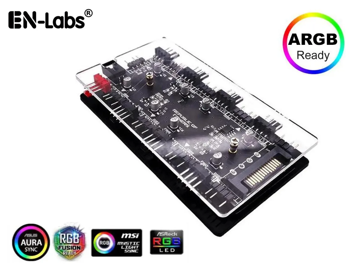 EN-Labs EN-Labs 2-in-1 ARGB PWM Hub 8 Ports SATA Powered — product photo