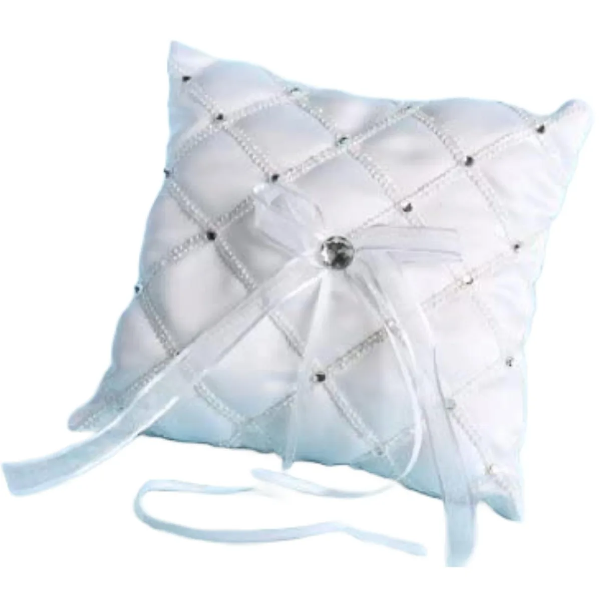 Altatac Altatac Square Wedding Ring Bearer Pillow White 7x7 Inches — product photo