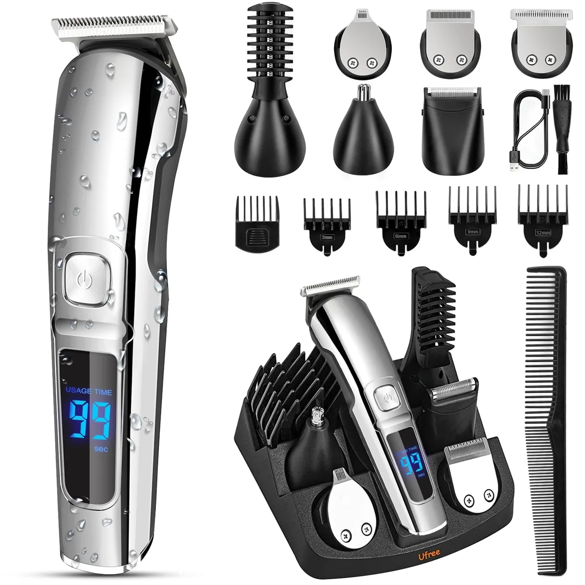 Black Northwest U-1176 5-head grooming kit with attachments