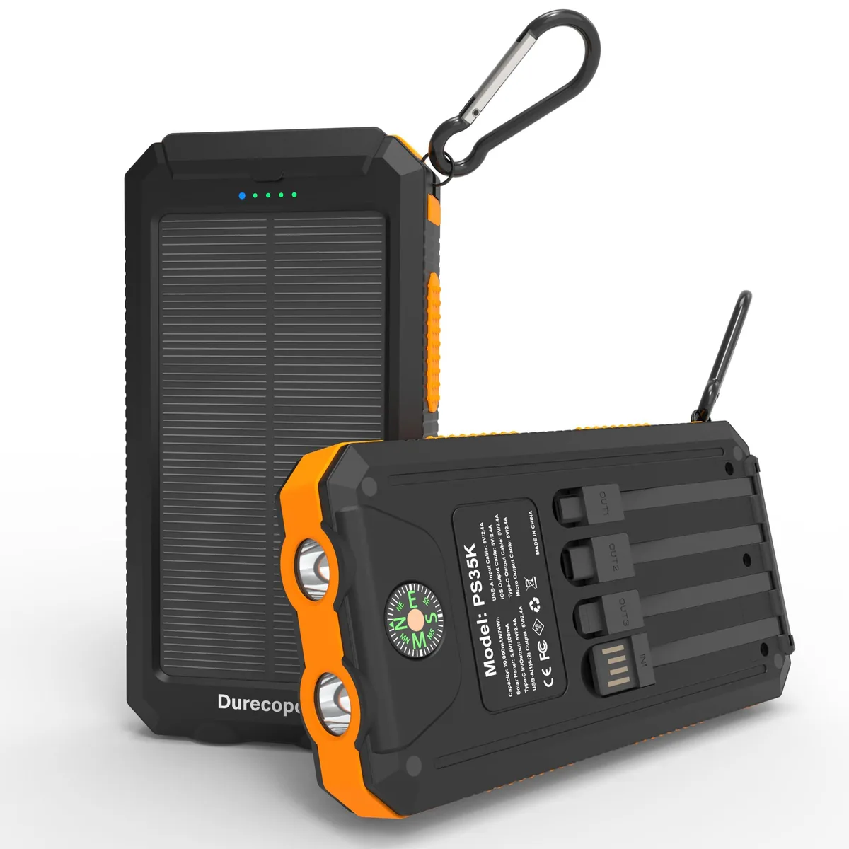 Durecopow PS35K 20000mAh power bank orange — product photo