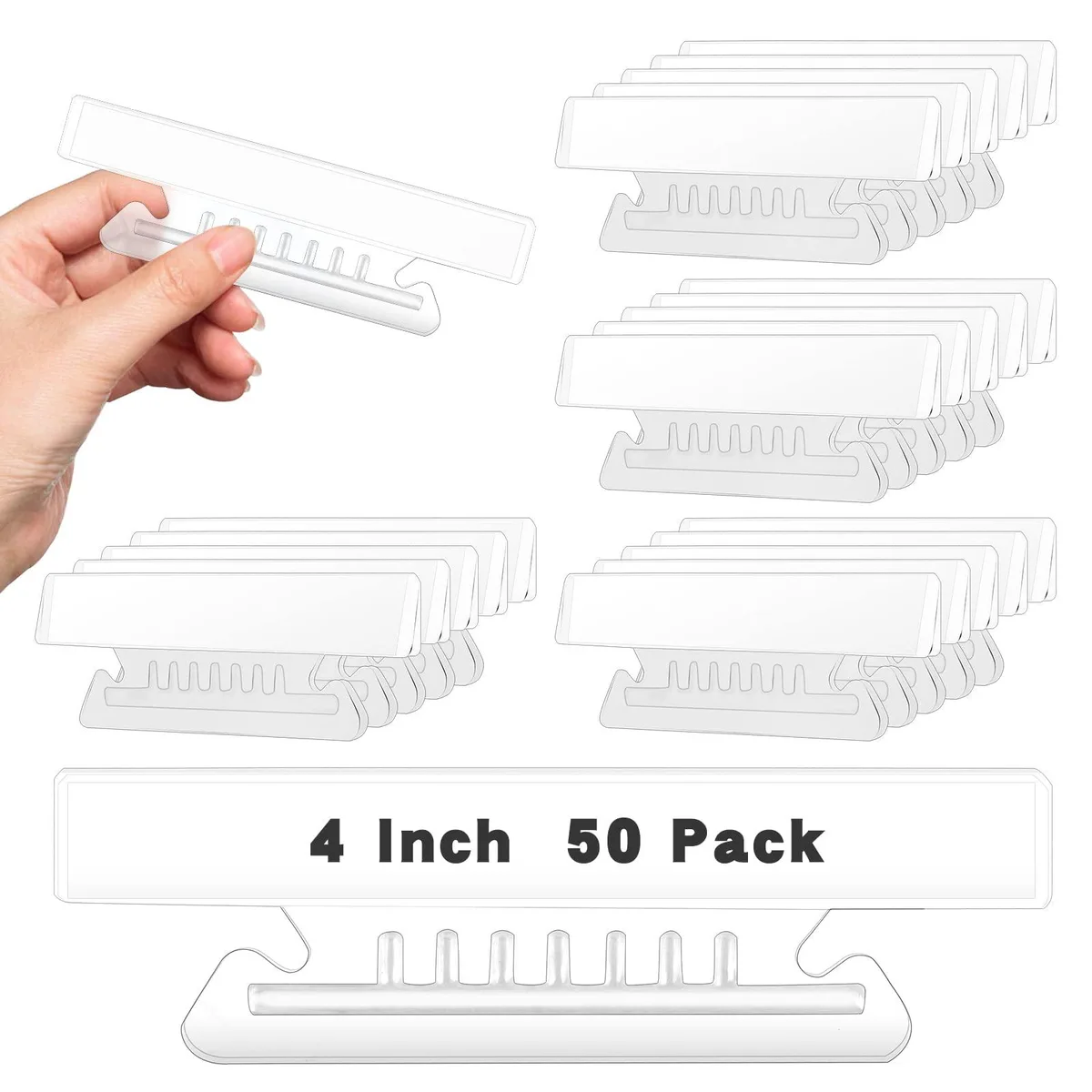 Clear plastic hanging folder tabs, pack of 50