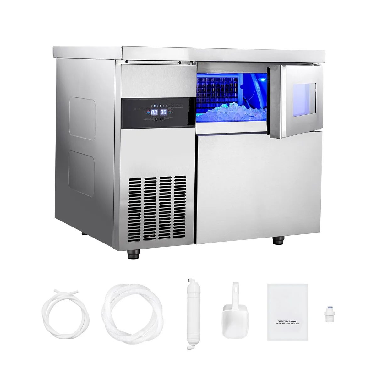 VEVOR VEVOR SSX120 Commercial Ice Maker 265 lbs/24H 66 lbs Storage 126 Cubes/Cycle — product photo