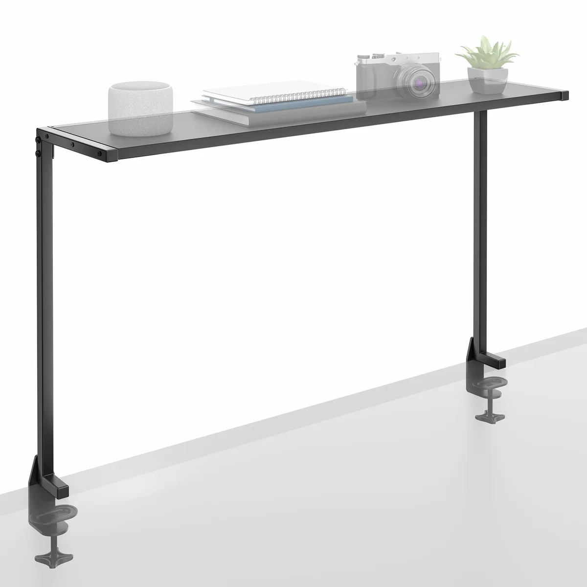 VIVO VIVO 38" Black Clamp-On Overhead Desk Shelf Mount, 36.9" Shelf — product photo