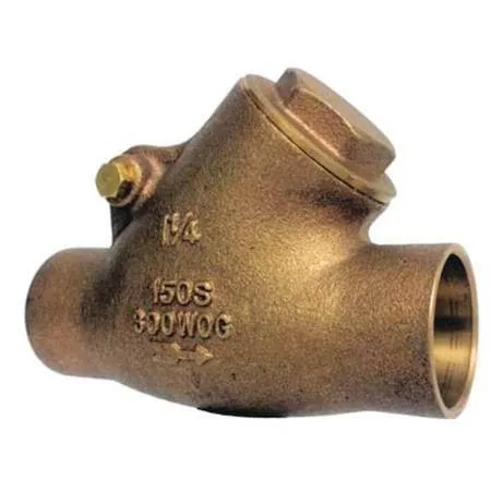 Bronze Y-pattern check valve with sweat connections, 1-1/2 inch size