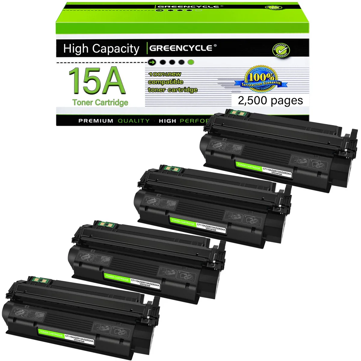 GREENCYCLE GREENCYCLE C7115A Toner Cartridge 4-Pack Black 2500pp — product photo