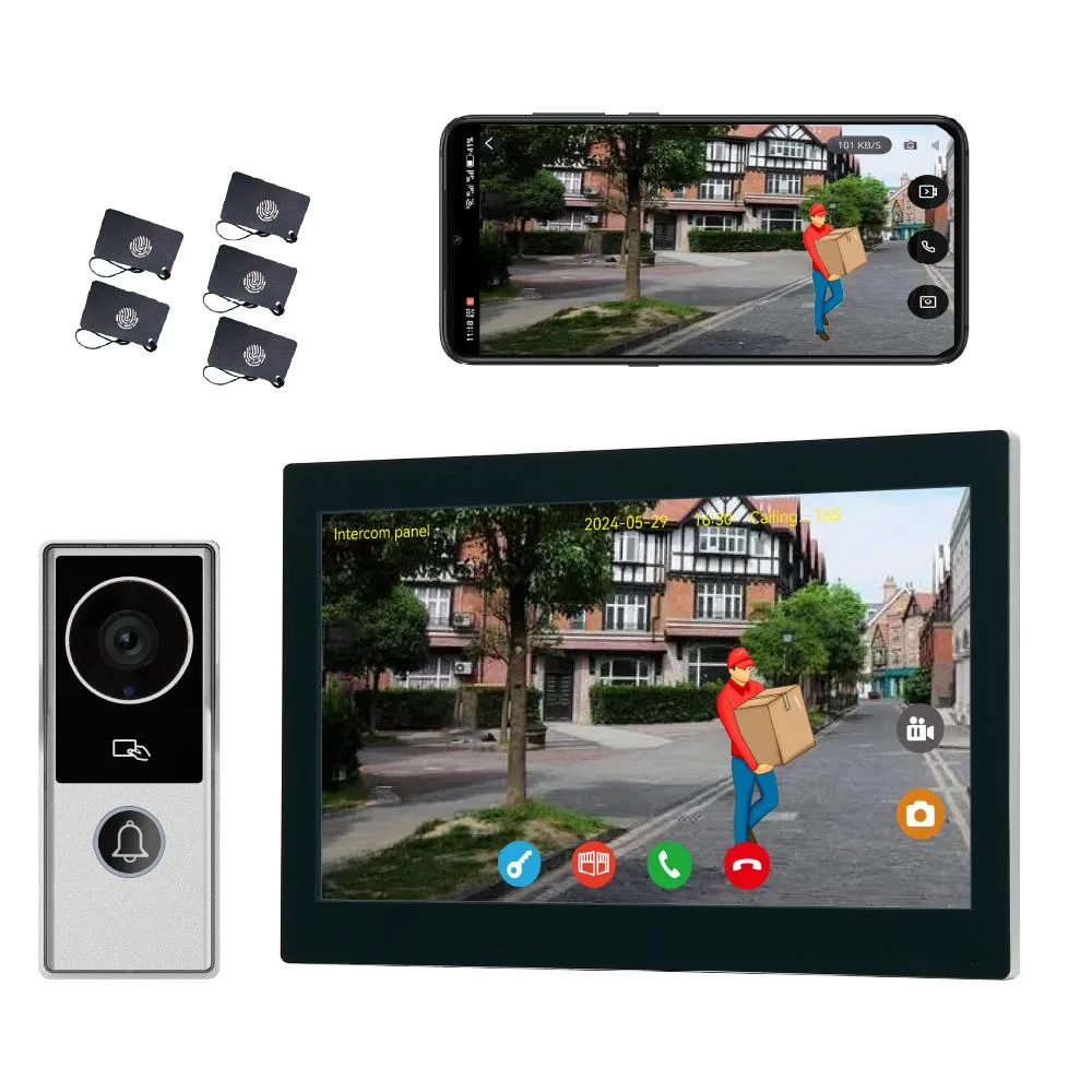 visiPower visiPower 2-pin Wired 10" WiFi Monitor Doorbell Intercom Silver+ Black — product photo