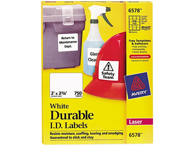 Avery Avery 6578 White Permanent ID Laser Labels 750 Pack — product photo