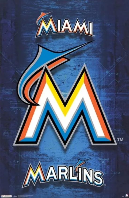 Marlins Logo 12 poster print on heavy paper 24 by 36 inches