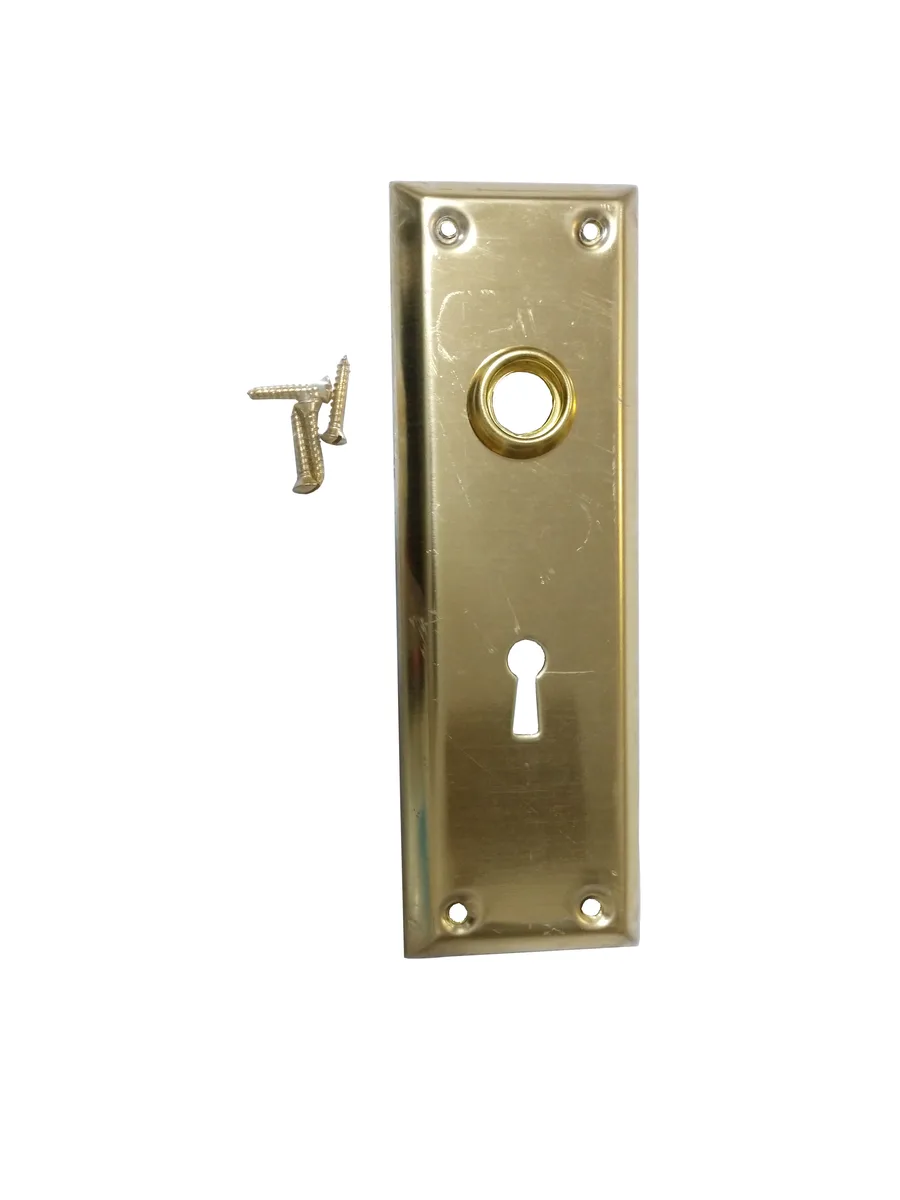 Progressive Hardware Co., Inc. Progressive Hardware Co., Inc. Brass US3 Escutcheon Plate 2-1/4" x 7" New York Style Key Slot — product photo