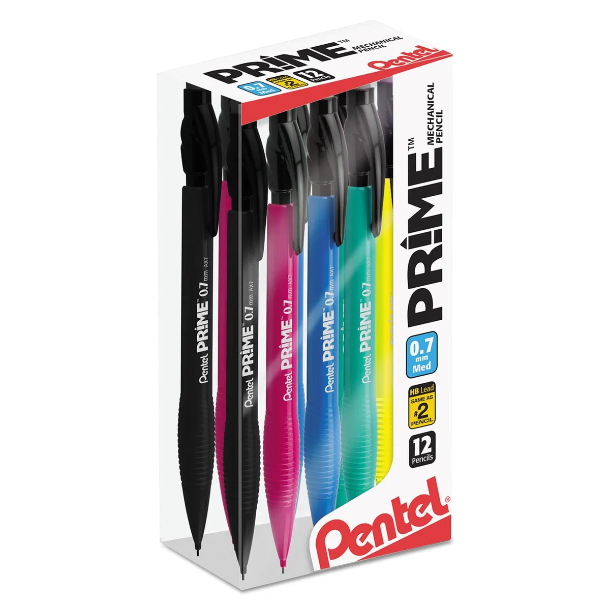 Pentel of America, Ltd. Pentel of America, Ltd. AX7PC12M Prime Mechanical Pencil, .7 mm, 12-pack — product photo
