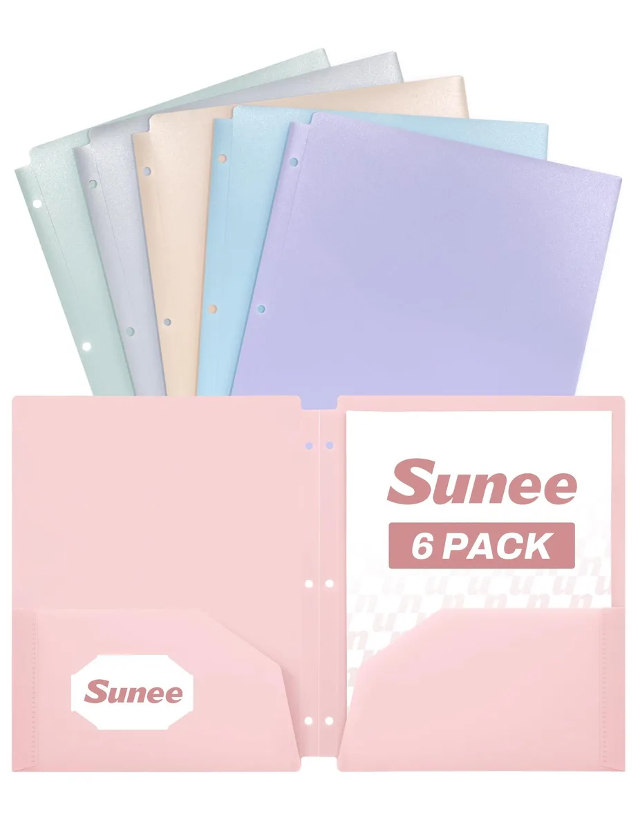  Pendaflex 3-Hole Pocket Folders 6 Pack Pastel 8.5 x 11 in — product photo
