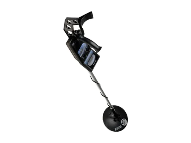 Bounty Hunter Gold Digger metal detector, silver and black, with 8-inch waterproof search coil, adjustable shaft, padded armrest