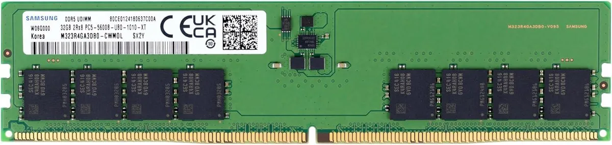 Kingston Technology Corp. Kingston Technology Corp. 32GB DDR5-5600 CL46 UDIMM 2Rx8 1.1V 288-Pin Samsung Desktop Memory M323R4GA3DB0-CWM — product photo