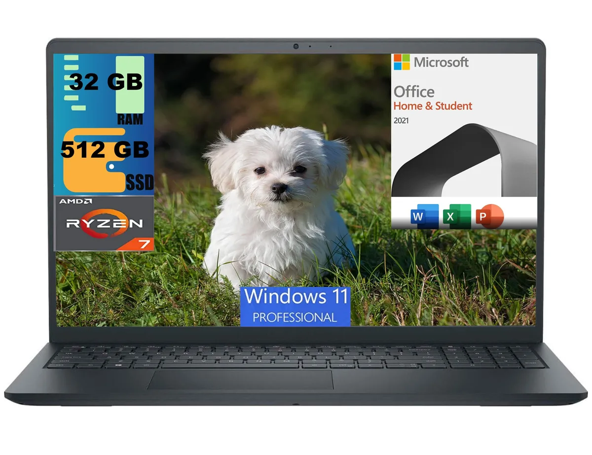 DELL DELL Inspiron 3535 15 laptop Ryzen 7 7730U 32GB 512GB 15.6" FHD 120Hz — product photo