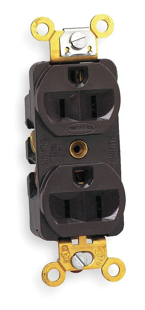 Hubbell Incorporated Hubbell Incorporated HBL5252 Straight Blade Receptacle 5-15R 15 A Brown — product photo
