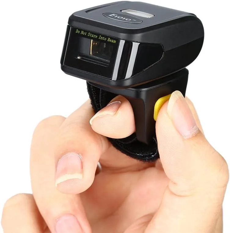 Eyoyo Eyoyo 1D Wireless Ring Barcode Scanner 2.4GHz Bluetooth Wired 30ft 12h 720h standby 5000 codes 1.5h charge — product photo