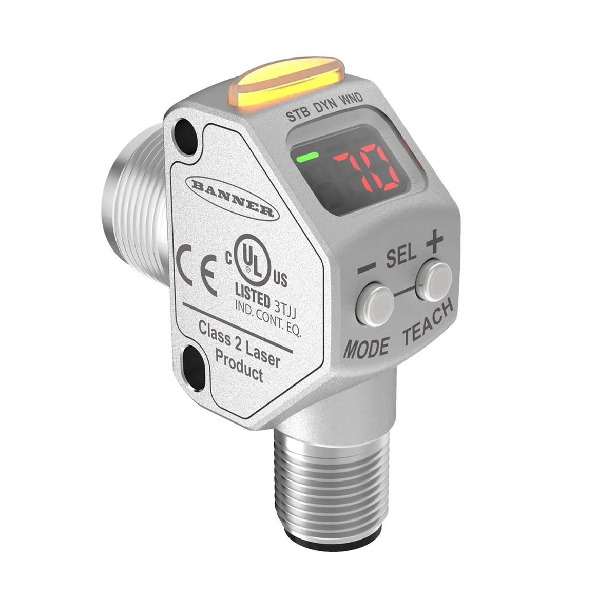 Banner Banner Q3XTBLD100-Q8 laser contrast sensor 100 mm 10-30 V dc M12 5-pin — product photo