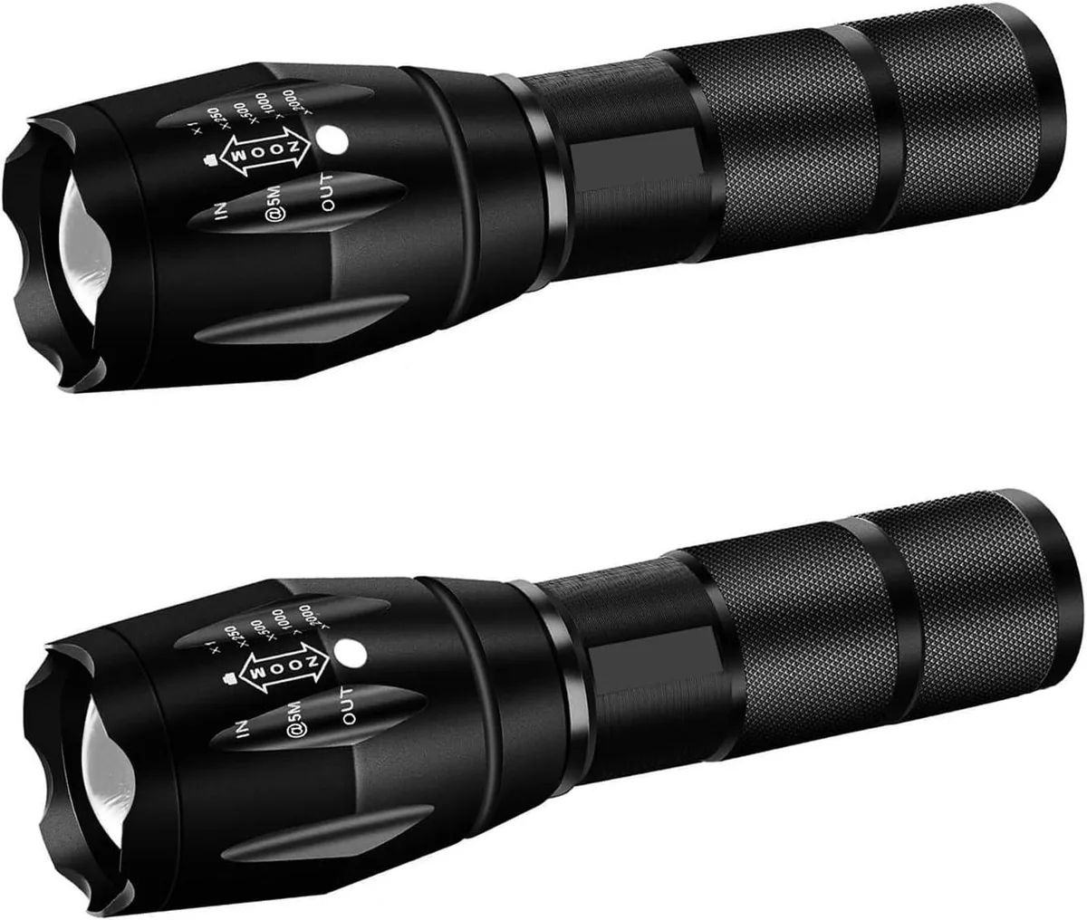lelisten lelisten 2 Pack Flashlight 500 m Zoomable 5 Modes AAA — product photo