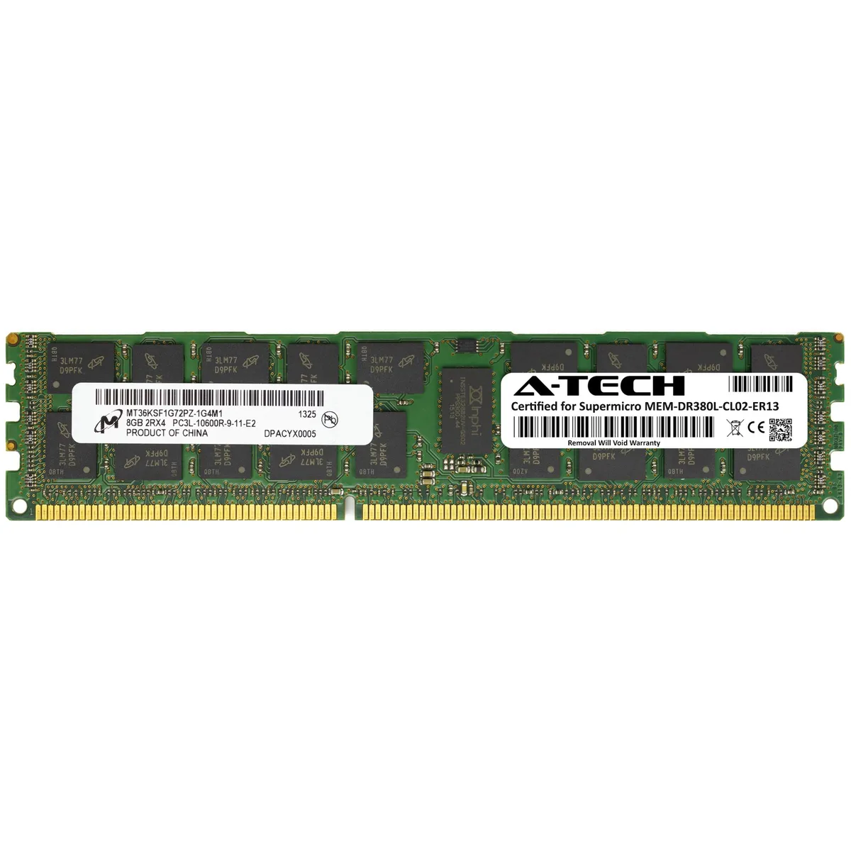 A-Tech A-Tech Supermicro Certified 8GB DDR3L 1333 2Rx4 ECC RDIMM 240-Pin — product photo