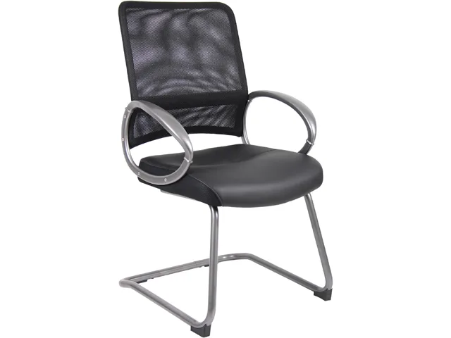 BOSS Office Products BOSS Office Products B6409 Mesh Guest Chair Pewter Base office furniture — product photo