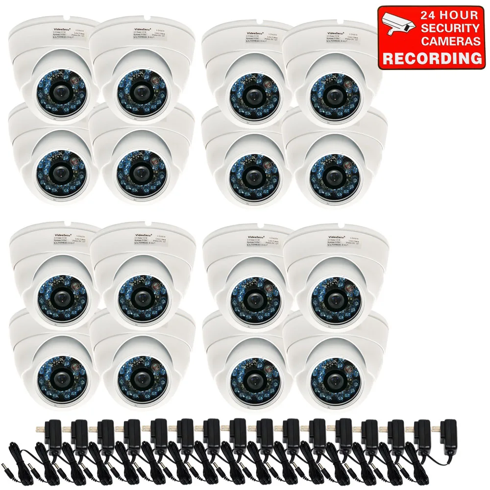 VideoSecu VideoSecu VD6HW16 16 Pack 600 TVL 3.6 mm 65 ft IR White — product photo
