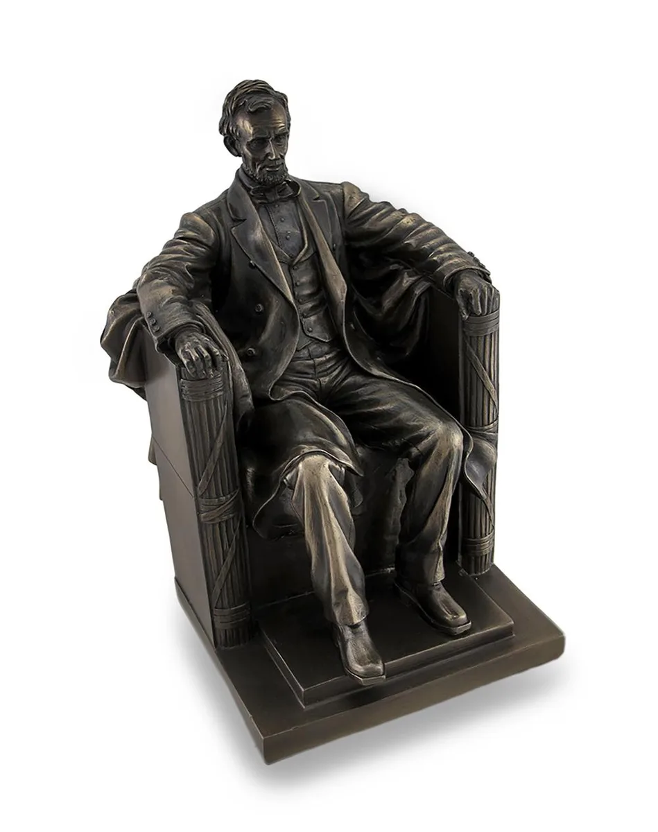 Unicorn Studios Unicorn Studios Abraham Lincoln 9" Seated Bronze Resin Home Accent — product photo