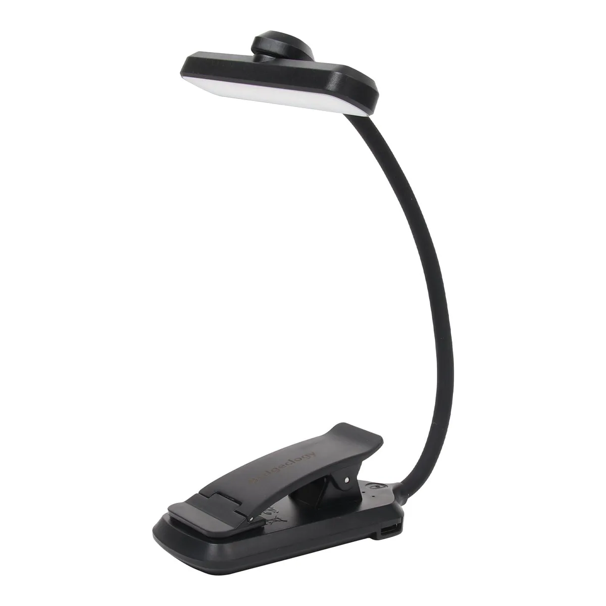 Compact clip-on book light with 24 LED beads, flexible gooseneck, USB-C charging
