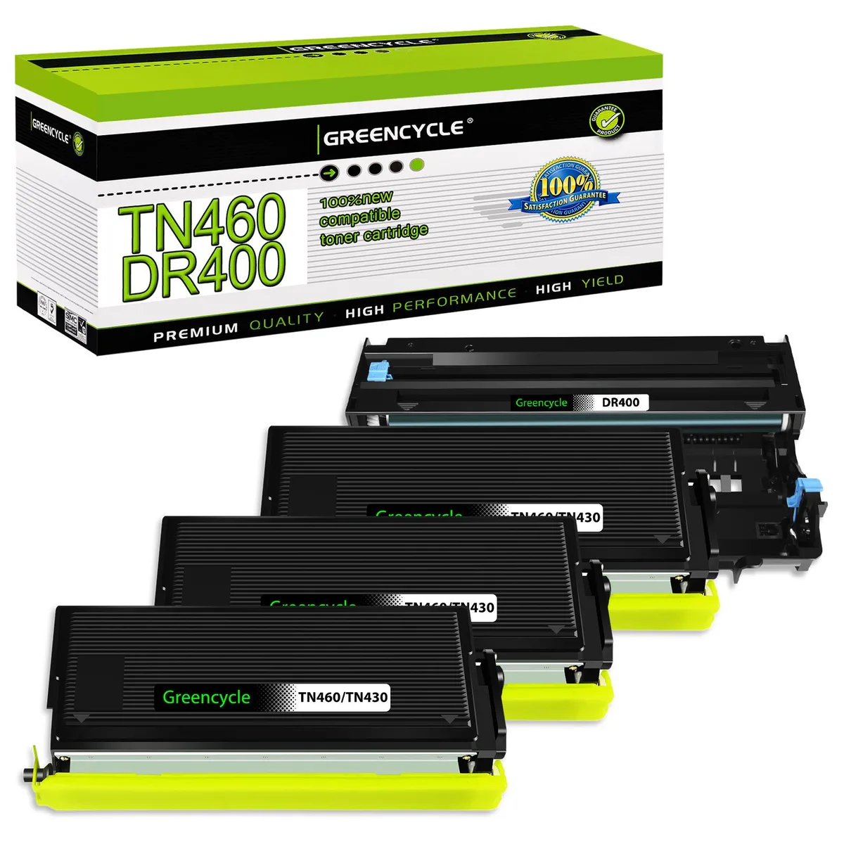 GREENCYCLE GREENCYCLE TN460 DR400 Toner Cartridge and Drum Unit Set (3 Toner, 1 Drum) — product photo